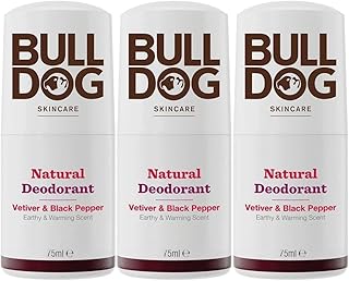 BULLDOG Soins de la peau - Lot de 3 déodorants naturels à bille vétiver et poivre noir pour homme 75 ml - Image 1