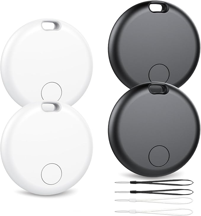 Android Smart Tag, Traceur GPS Lot de 4, Localisateur D’Objets Bluetooth Fonctionne avec l’app Google Localiser (Uniquement Android), Batterie Remplaçable, IP67 Imperméable, Voiture/Les clés/Valises - Image 1