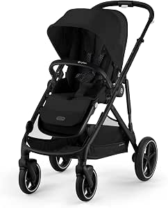 CYBEX Gold GAZELLE S Pushchair, From Birth to Approximately 4 Years, Max. 22 kg (Single Mode) / 2x 22 kg (Duo Mode), All-in-1 System with 20+ Configurations, Moon Black - Image 1