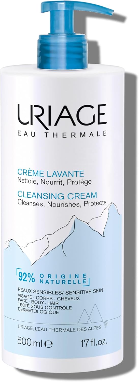 Uriage Crème Lavante Hydratante au BEURRE DE KARITÉ I Gel douche 2-en-1: nettoie et nourrit. Crème moussante nourrissante, parfum cocooning I Visage, Corps & Cheveux I Sans savon I pH physiologique - Image 1