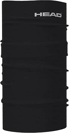 HEAD Tube Merino Plain, Multifunctional Scarf, One Size, Unisex for Men and Women, Winter, Windproof, Skiing, Cycling, UV Protection, Bandana, Black, One Size, Black, One Size - Image 1