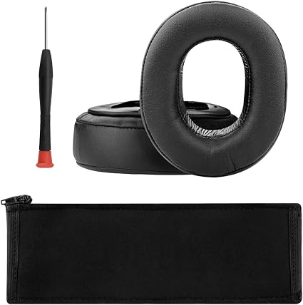 Geekria Replacement Ear Pads + Headband for Sony MDR-HW700, MDR-HW700DS Headphones - Black - Image 1