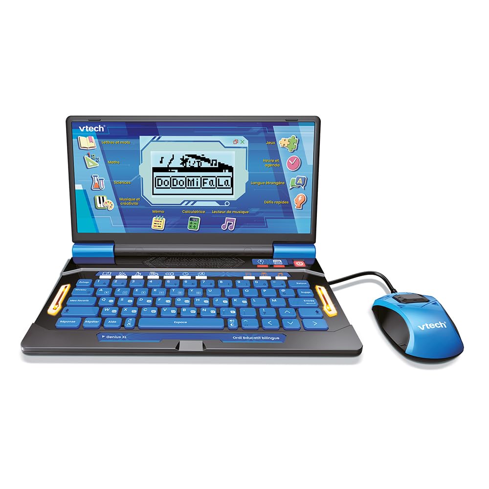 VTech - Genius XL Blue Bilingual Educational Computer - Children's Computer with LCD Screen, AZERTY Keyboard, Mouse and 164 Educational Games - CP to CM2 - Gift for Children from 6 Years Old - Content - Image 1