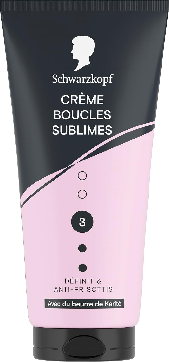 SCHWARZKOPF, Crème Boucles Sublimes, Definit les boucles, Anti-Frisottis, Formule avec du beurre de Karité, Végane et sans silicone, Fixation normale, Tenue longue durée, 150ml - Image 1