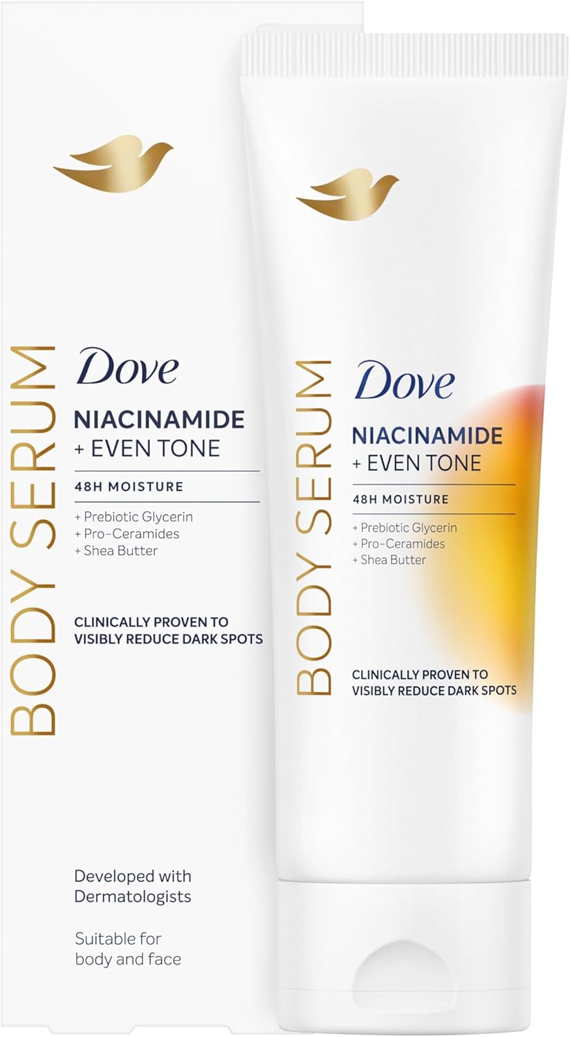 Dove Even Tone Niacinamide Body Serum for Dark Spots and Irregular Skin Tone Face and Body Lotion 48 h with Niacinamide, Prebiotic Glycerin, Pro-Ceramides, Shea Butter 200 ml 1 Piece - Image 1