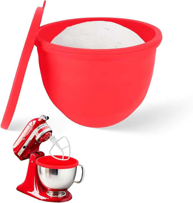 Silicone Bowl Insert for KitchenAid, Silicone Liners for Mixers Kitchen Aid Mixer TILT-HEAD 4.8L, Mixing Bowl Liners with Lids, Accessories and Spare Parts (Red) - Image 1