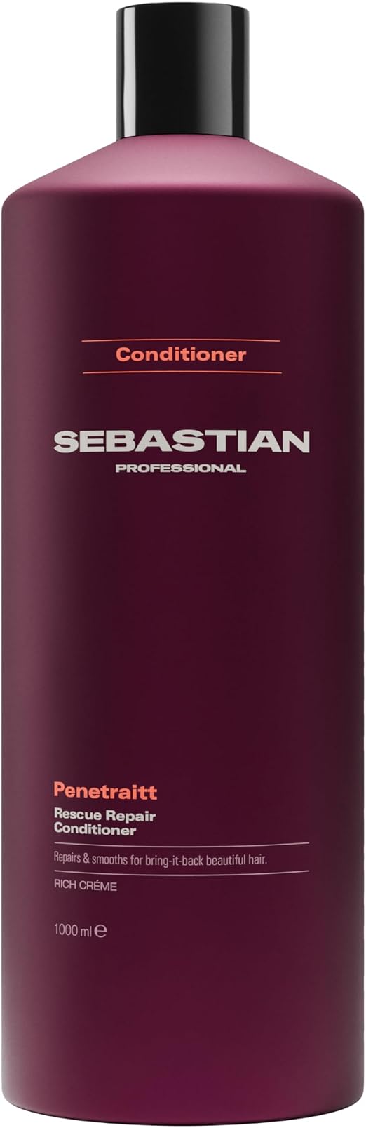 Sebastian Professional Penetraitt – Après-shampoing réparateur professionnel pour cheveux secs ou abîmés, hydrate et renforce sans alourdir – Format 1L - Image 1