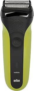 Braun Electric Shaver Series 3 for Men, Skin-Friendly Face Shaver, With 3 Flexible Blades, Rechargeable and Wireless, Washable, Developed In Germany, Black-Green, 300S - Image 1
