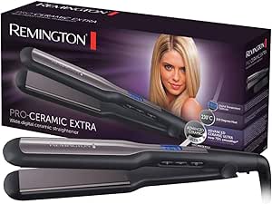 Remington Pro-Ceramic Extra Hair Straightener [Wide Plates 45 mm] (Special for Thick, Curly, Curly and Long Hair | Ceramic, LCD Screen, 150-230°C, Pouch) S5525 Straightening Iron - Image 1