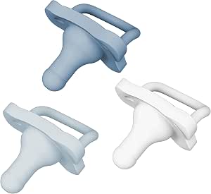 Dr. Brown's HappyPaci Pacifier 100% Silicone 0-6 m, BPA-Free, White, Blue, Light Blue, Pack of 3 - Image 1