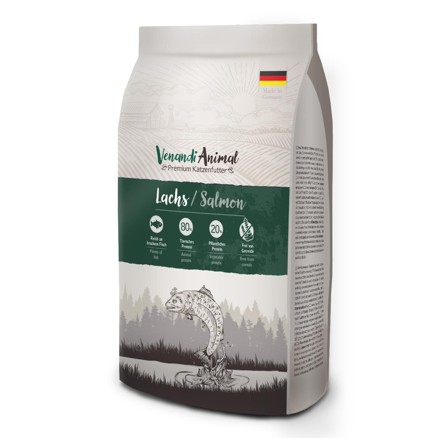 Venandi Animal - Premium croquettes pour Chats - Saumon, Paquet de 1 (1 x 6,5kg), sans céréales, Riche en Viande fraîche - Image 1