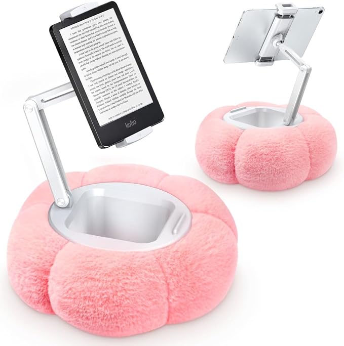 CreaDream Pumpkin Tablet Stand for Kindle iPad, Adjustable Cell Phone Cushion with Removable Snack Bowl, Compatible with 4.7-13 inch Tablet, iPad, iPhone, Samsung Tabs, Kindle - Image 1