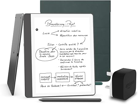 Kindle Scribe (version 2024) 32 GB, une coque en cuir Amazon Premium et un adaptateur secteur Amazon Powerfast 9 W - Image 1