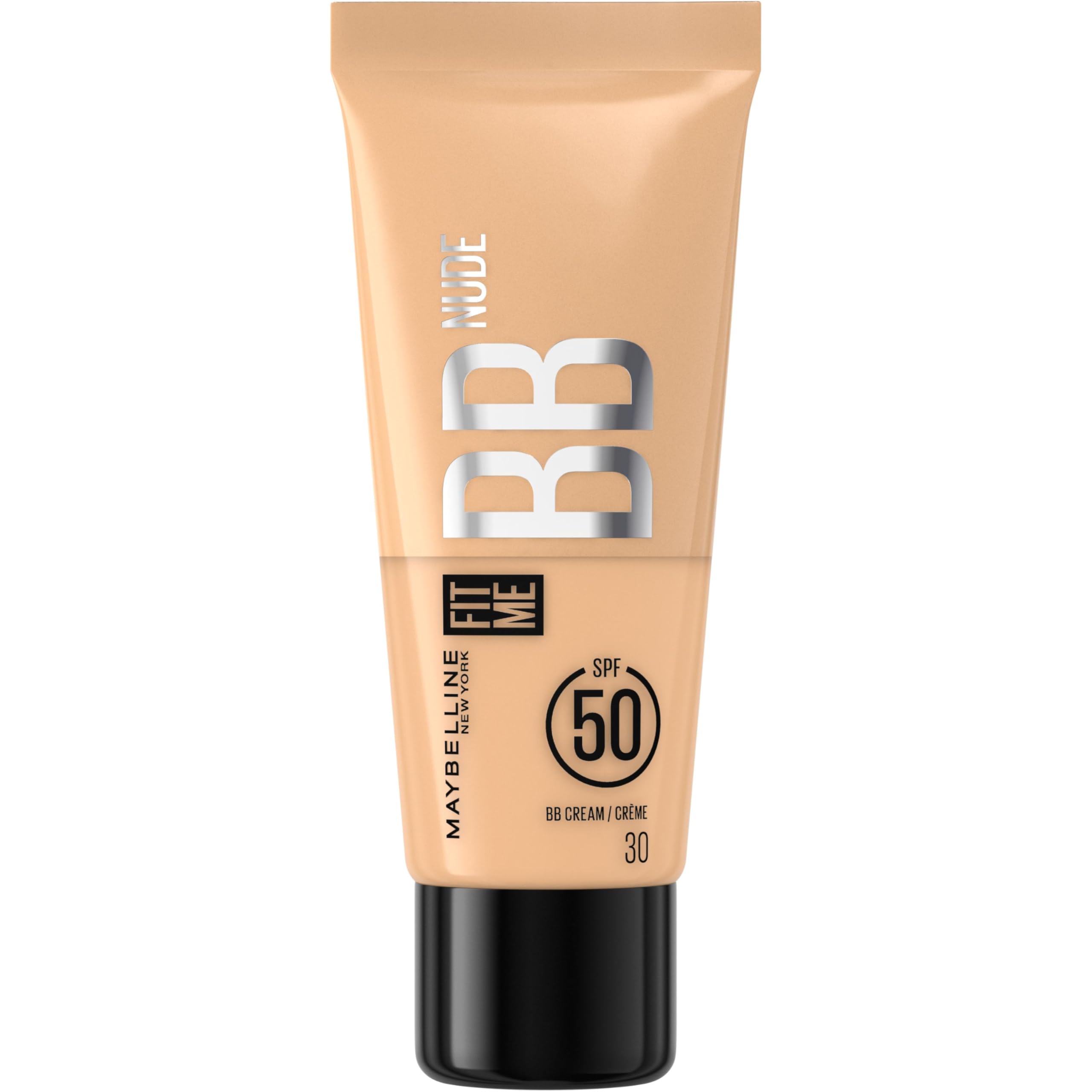 Maybelline New York - BB Nude Cream with SPF50 - Evens out, protects and moisturizes the skin for 24 hours - Natural and luminous effect - No greasy finish - Fit Me - Shade: Nude 30 - Image 1