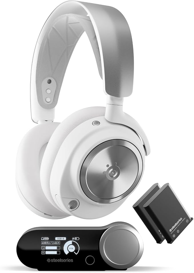 SteelSeries Arctis Nova Pro Wireless Xbox White - Multisystem Gaming Headset - Neodymium Magnetic Speakers - ANC - Unlimited Battery Life - ClearCast Gen2 Mic - Xbox, PC, PS5, PS4, Switch 2 - White - Image 1