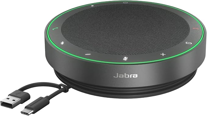 Jabra Speak2 75 Bluetooth Speaker with 4 Noise Cancelling Microphones, 65mm Full Range Speaker and Ultra-Wide Band Audio - Certified for Zoom and Google Meet - Dark Grey - Image 1