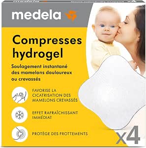 Medela Reusable Hydrogel Pads, Instant Relief & Refresh for Sore or Cracked Nipples, Sterile Pads, Individually Wrapped, Pack of 4 - Image 1