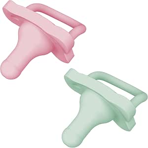 Dr. Brown's HappyPaci Baby Dummy 100% Silicone Dummy Set of 2, Contoured Design, 0-6 m, BPA-Free, Pink and Green - Image 1