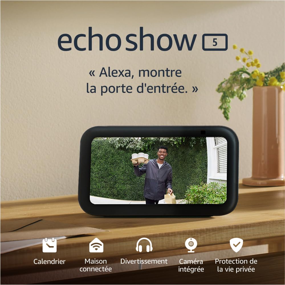 Echo Show 5 (3rd Gen) | Compact Smart Touch Screen with Alexa for Smart Home Control and More | Charcoal - Image 1