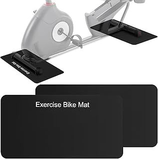 2 Pack Non Slip Mats Compatible with Peloton Bike, Rowing Machine Concept 2, Exercise Bike Mat, Treadmill for Carpets and Hardwood Floors, Bike Training Mat - Image 1