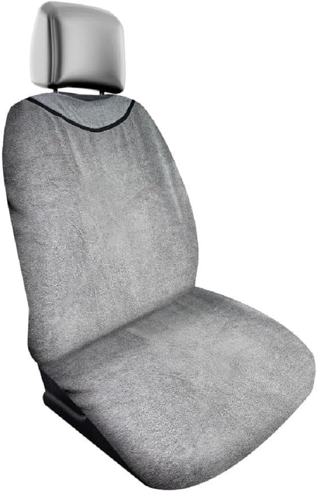 Dunlop Terry Cloth Car Seat Covers 130 x 70 cm Universal Fit Machine Washable Grey - Image 1