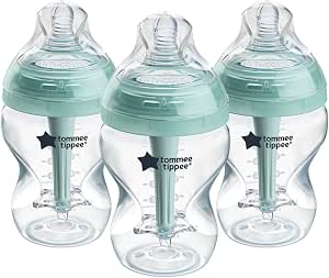 Tommee Tippee Biberons Anti-Colique, Tétine Imitant le Sein Maternel avec Système de Ventilation Anti-Colique Unique, 260 ml, Lot de 3 - Image 1