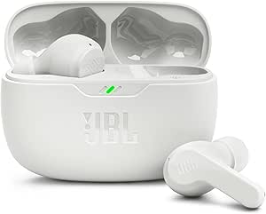 JBL Wave Beam, Wireless In-Ear Headphones, IP54 and IPX2 Water Resistance, Hands-Free Calling and Battery Life of 32 Hours, White - Image 1