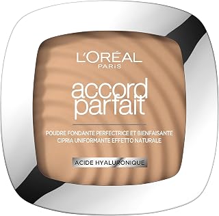 L'Oréal Paris - Poudre Fondante Perfectrice Bienfaisante - Enrichie en Pigments Minéraux & Acide Hyaluronique - Tous les Types de Peaux - Accord Parfait - Teinte : Beige Rosé (3.R) - 9 g - Image 1