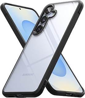 Ringke Coque Compatible avec Samsung Galaxy S25 Plus / S24 Plus Case Accessoires [Fusion Bold] Anti-Jaunissement Transparente Ultra Fine Rigide Back Souple Bumper Antichoc Protection Étui - Black - Image 1