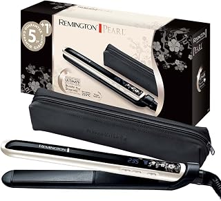 Hair Straightener [Ultra Fast & Easy Glides] Pearl (High Quality Ceramic with Pearl Chips, Even Heat, LCD Display, 150-235°C, Pouch) Hair Straightener S9501 - Image 1