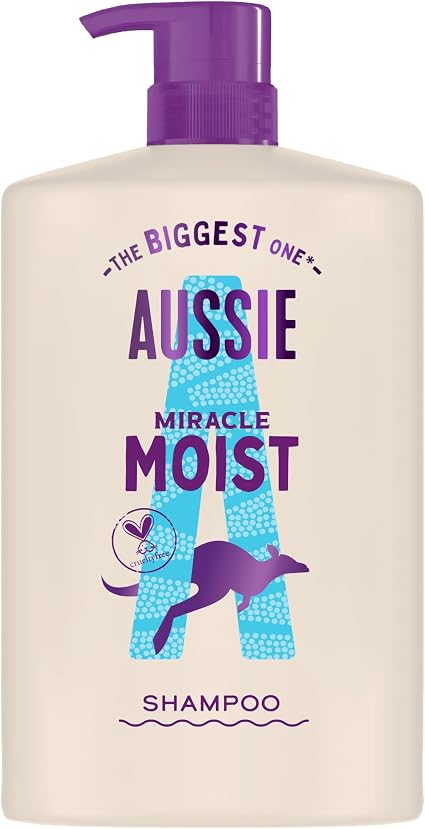 Aussie Miracle Moist Shampoo 1000ml, Moisturizing Formula to Revitalize and Restore Fragile and Dry Hair, Infused with Australian Macadamia Nut Oil, Cruelty Free - Image 1