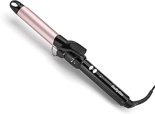 25mm Curling Tong Clip Curler - Sublim' Touch Ultra-Soft Coated Cylinder, 10 Temperature Settings, Professional Curler with Built-in Safety Bracket, Black and Pink, C325E - Image 1