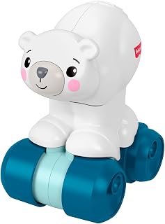 Fisher-Price Ours polaire à poursuivre Jouet pour bébé, véhicule d’activités sur le thème des animaux avec des détails sensoriels, à partir de 9 mois, JDL63 - Image 1