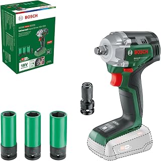 Bosch boulonneuse sans fil UniversalImpactDrive 18V-350 (pour fixations et serrages exigeants sur les chantiers ; couple maxi : 350 Nm ; adaptateur six pans ; set de douilles: ; sans batterie) - Image 1