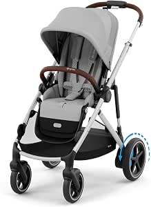 CYBEX Gold e-GAZELLE S Pushchair, From Birth to Approximately 4 Years, Max. 22 kg (Single Mode) / 2x 22 kg (Duo Mode), All-in-1 System with Electric Drive and 20+ Configurations, Stone Grey - Image 1