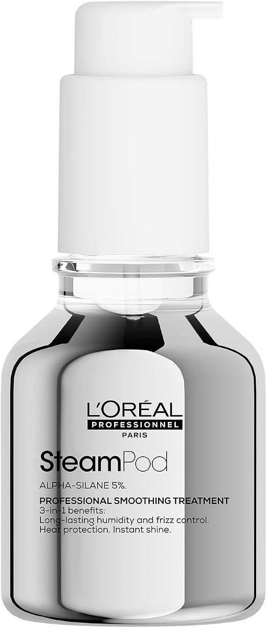 L'OREAL PROFESSIONNEL - Sérum SteamPod - Soin Lissant Thermoprotecteur - Protège Jusqu'À 230°C - Anti-Frizz & Anti-Humidité Extrême - Formule Anhydre Brevetée - Compatible Tout Lisseur - Image 1