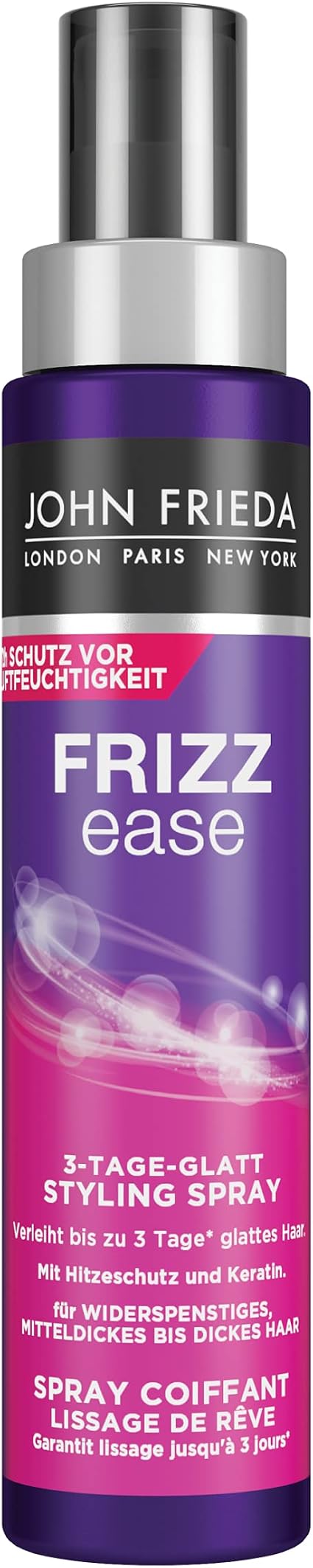 John Frieda - Traumglätte 3-Day Smooth Styling Spray - Contents: 100 ml - With Heat Protection and Keratin - For Unruly Hair - Medium to Thick Hair - Image 1