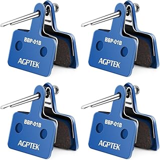AGPTEK 4 Paires Plaquettes de Frein Vélo à Disque, Bicyclette Patins de Frein Semi-Métalliques pour Shimano TRP Tektro Deore M575 M525 M515 T675 M505 B01S C501 M495 M486 M485 - Image 1