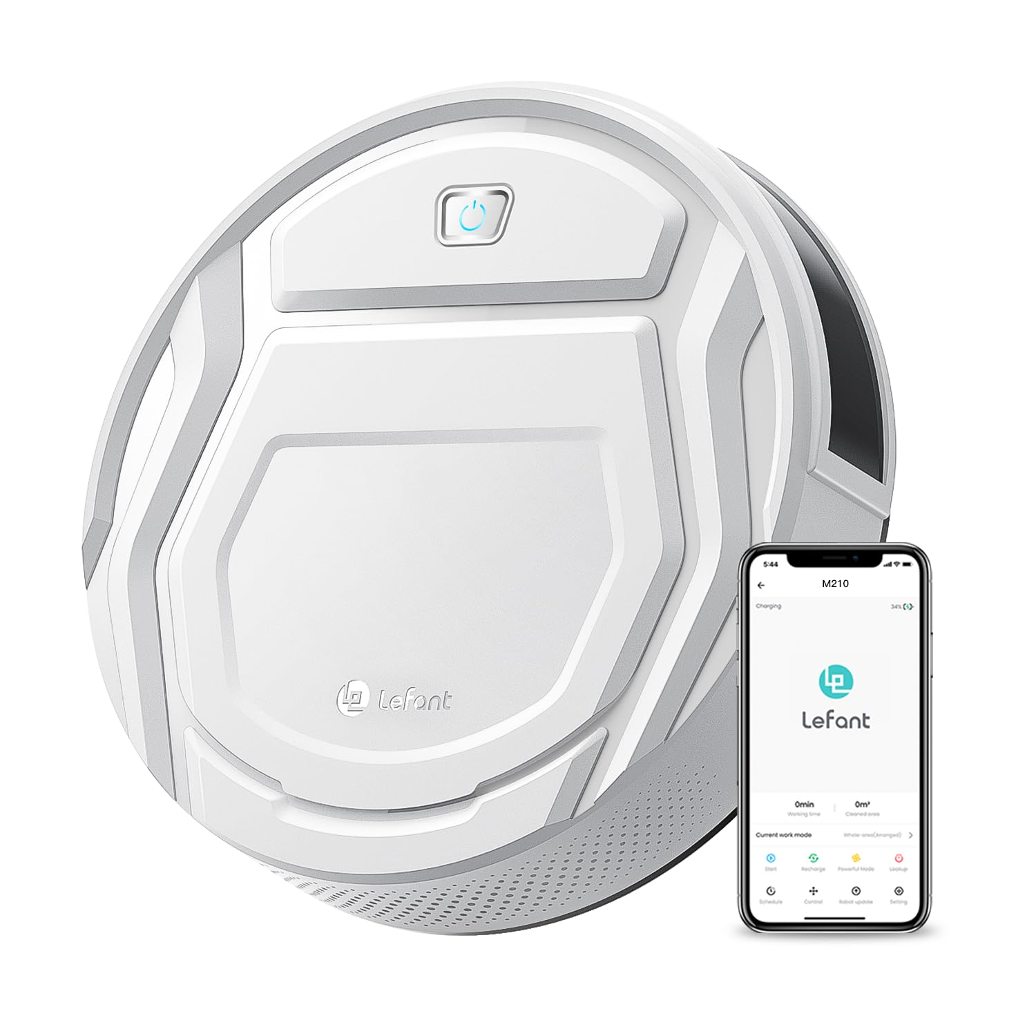 Lefant Robot Vacuum Cleaner, Robot Vacuum Cleaner, Slim Silent Autonomy, Connected with WiFi/Alexa/App, 3 Suction Modes, Programmable, Ideal for Pet Hair Carpets Hard Floors, M210 White - Image 1