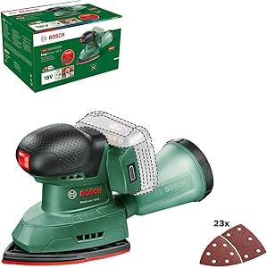 Bosch EasySander 18V-8 cordless sander (delivered in a box without battery; 18V system; for woodworking; 3 sanding sheets 20 sanding papers) - Image 1