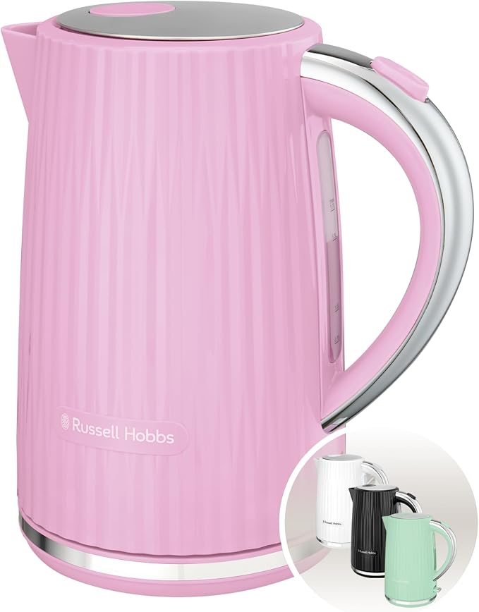 Russell Hobbs Eden 27362-70 Electric Kettle (Hot Water, Tea, Coffee, 1.7 L, Pressure Opening Lid, Perfect Pouring Spout, Removable and Washable Filter, Indicator Light, Raspberry, 2400W) - Image 1