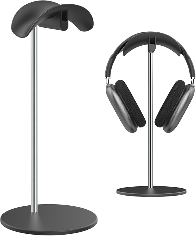 Headset Holder, Desktop Headset Holder with Aluminum Base, Compatible with AirPods Max, Beats, Bose, B&O, Sony, Sennheiser, Gaming (Black) - Image 1