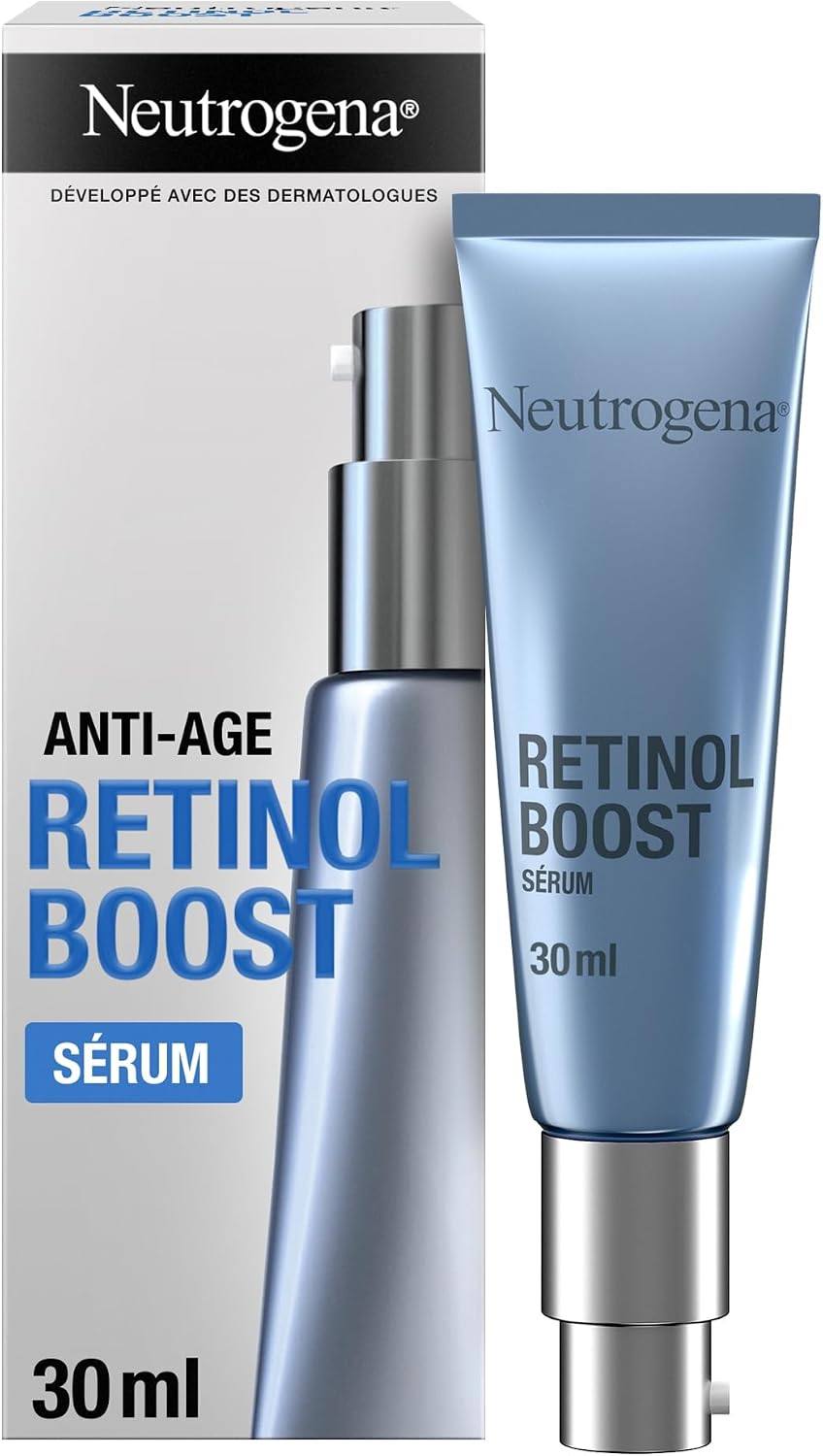 Neutrogena – Sérum Anti-Âge Retinol Boost (flacon-pompe de 30 ml) – Soin du visage pour combattre les signes visibles de l'âge – Sérum au rétinol pour tous types de peau - Image 1