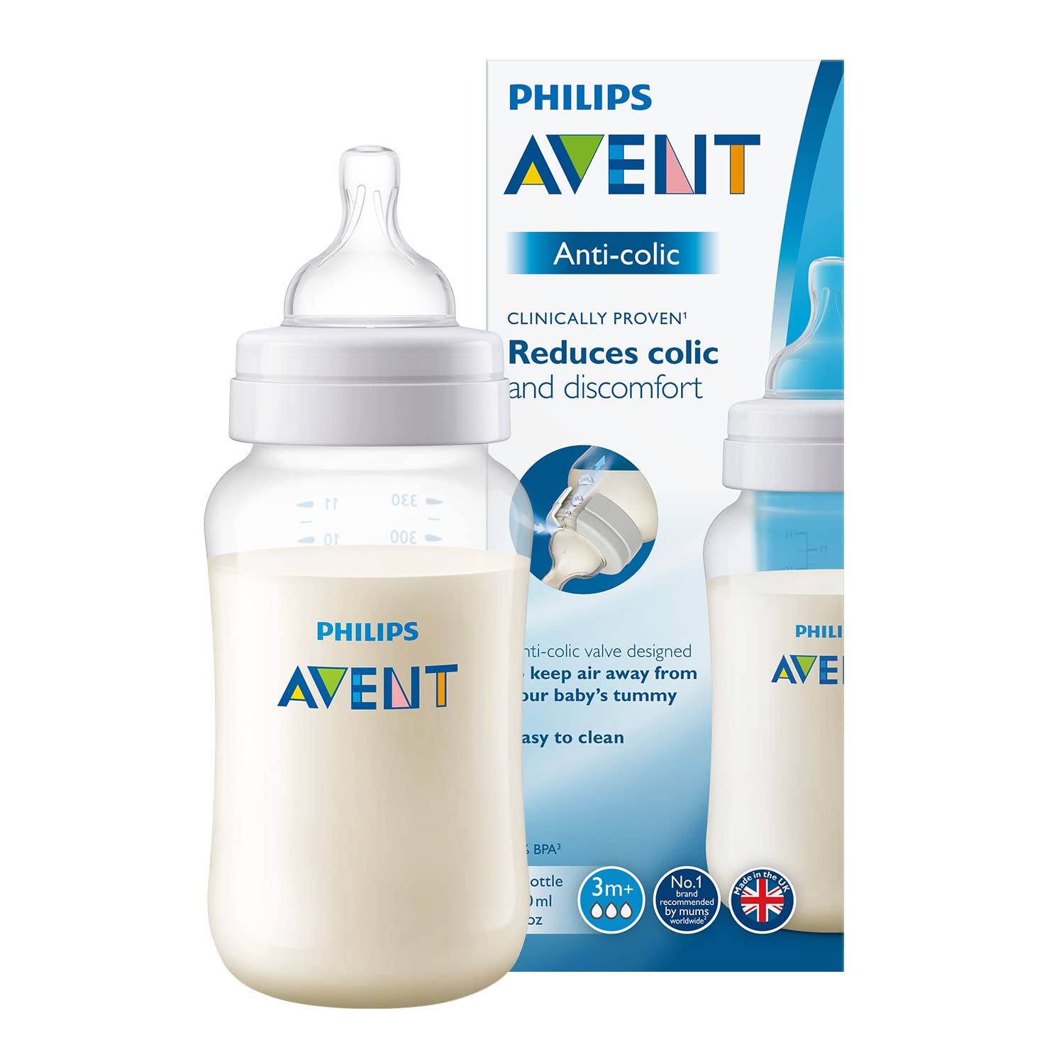Philips Avent SCF816/17 Anti-Colic Bottle 330 ml 3 Months + - Image 1