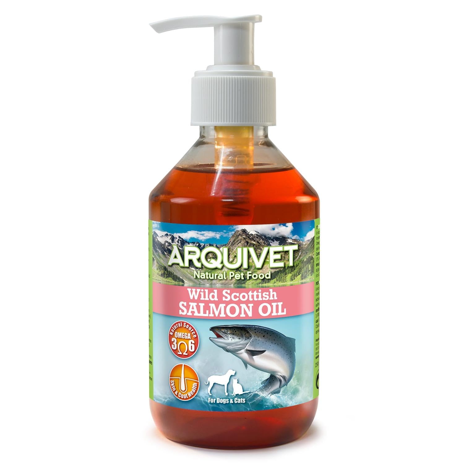 ARQUIVET Scottish Salmon Oil for Cats and Dogs 250 ml - Complementary Food - Omega 3 and 6 - Vitamin E - Image 1