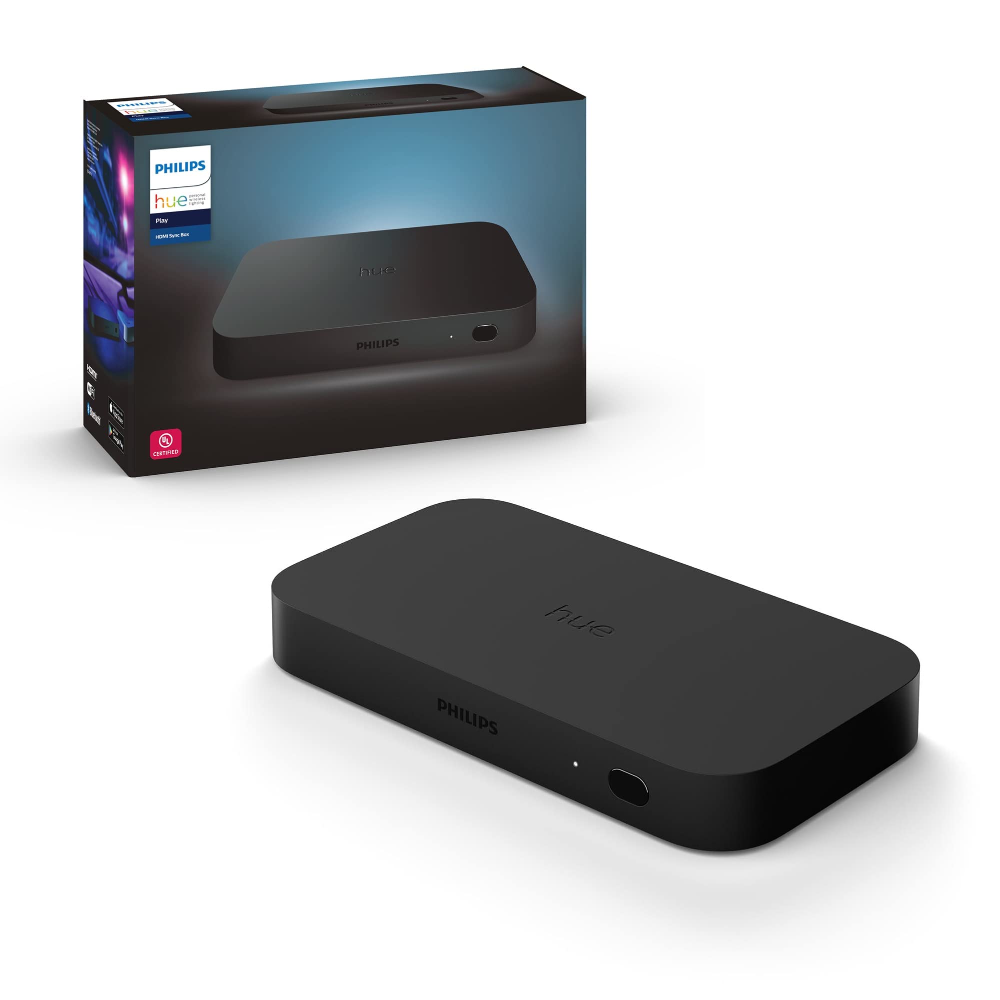 Philips Hue Play HDMI Sync Box - Requires Hue Bridge - Supports Dolby Vision HDR10+ and 4K - Control with Hue App - Compatible with Alexa, Google Assistant and Apple HomeKit - Image 1