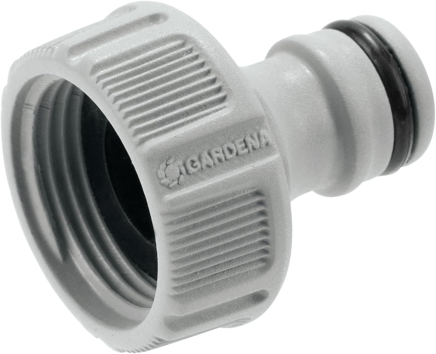 Gardena Nez de robinet 26,5 mm (G 3/4 pouces): OGS adaptateur pour raccordement d’un tuyau d’arrosage, technologie anti-éclaboussure, résistant au gel, vrac (18221-20) - Image 1