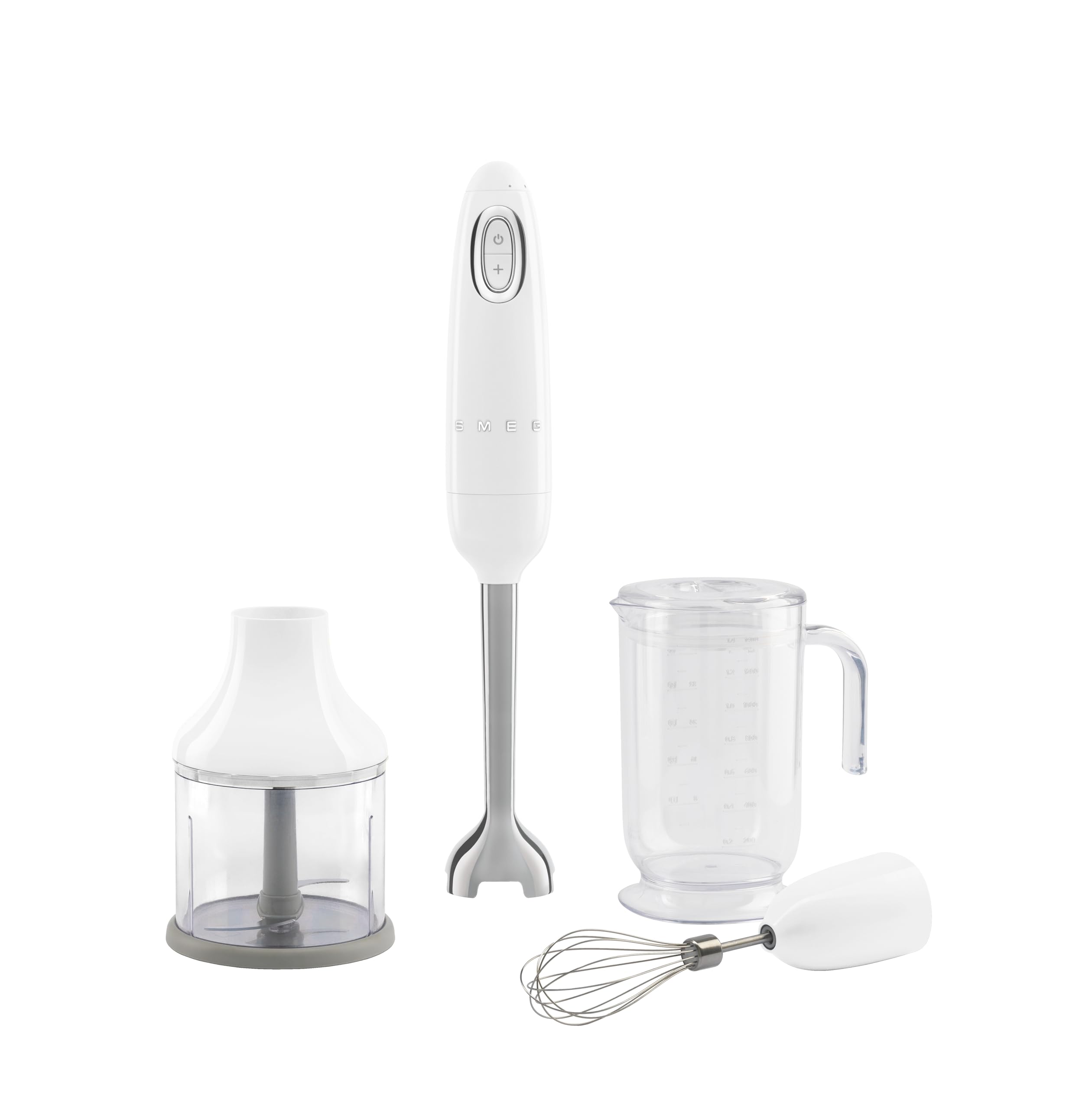 Smeg, HBF03WHEU Hand Blender, Turbo Function and Flowblend Cutting System, with Non-Slip Handle, Integrated Cord Storage, Accessories Included, Power 700W, White - Image 1