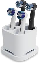 4 Toothbrush and Toothbrush Holder - Compatible with Oral-B, IO, Philips Sonicare, Waterpik, Fairywill - Food Grade Silicone (White) - Image 1