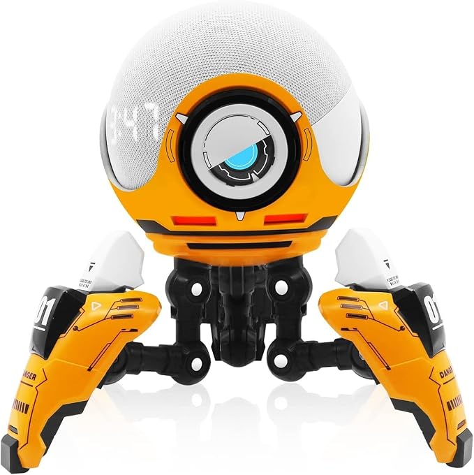 Compatible avec Amazon Echo Dot 4/5 (non inclus), pour dot 4, support de bureau, support de haut-parleur (orange, quelqu'un), 1 pièce - Image 1
